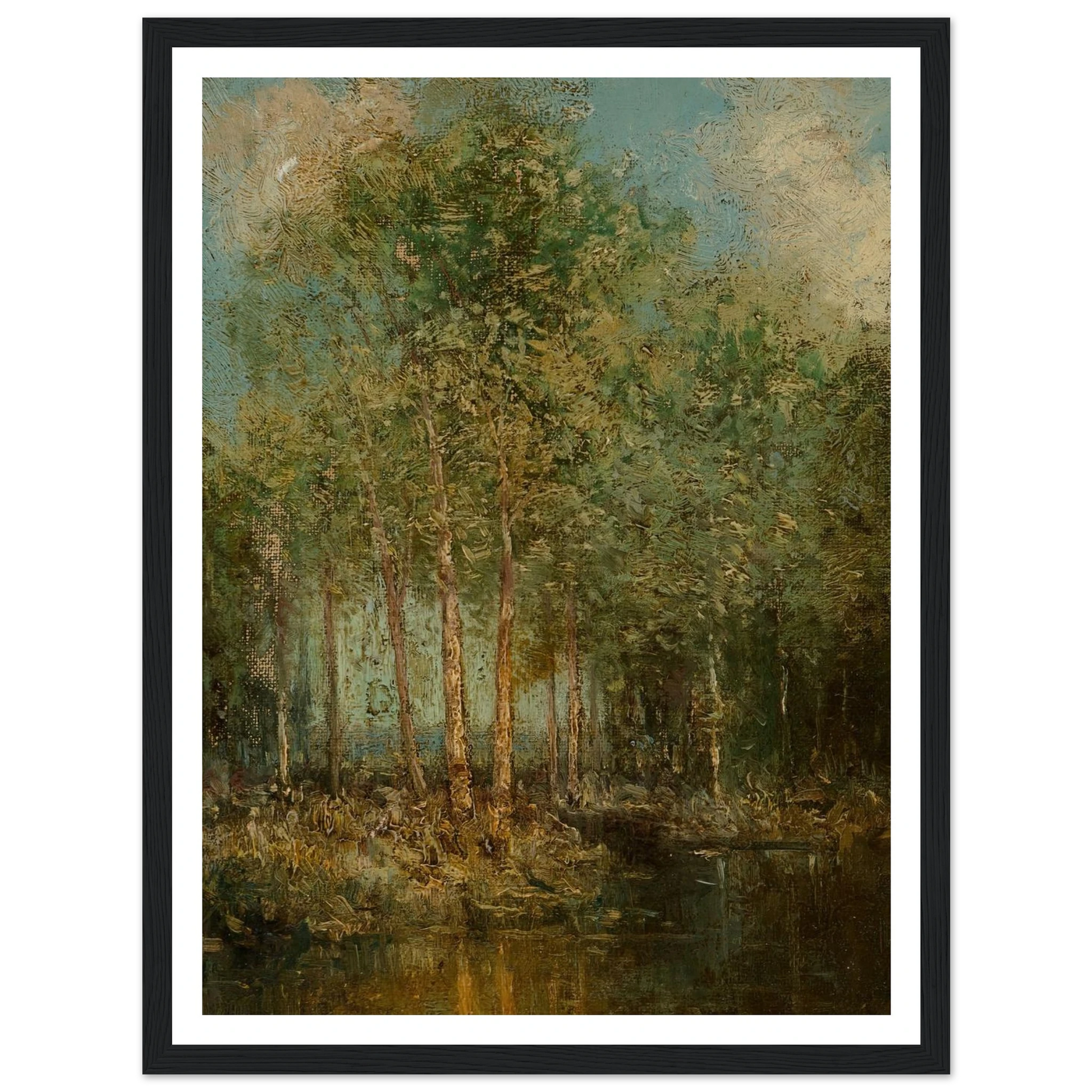 The Woodland Glade, Maine (1909) Art Print | Julian Onderdonk - Framed Poster - 30x40 cm / 12x16″ - Black frame