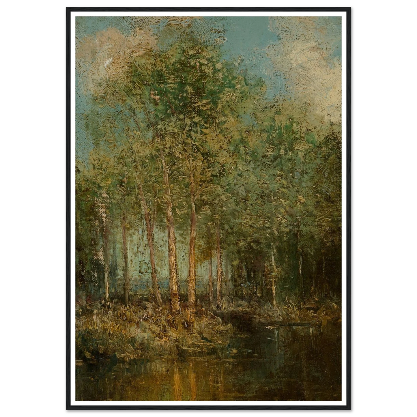 The Woodland Glade, Maine (1909) Art Print | Julian Onderdonk - Framed Poster - 30x40 cm / 12x16″ - Black frame