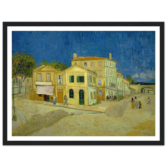 The yellow house (`The street’) Art Print | Vincent van Gogh - Framed Poster - 30x40 cm / 12x16″ - Black frame