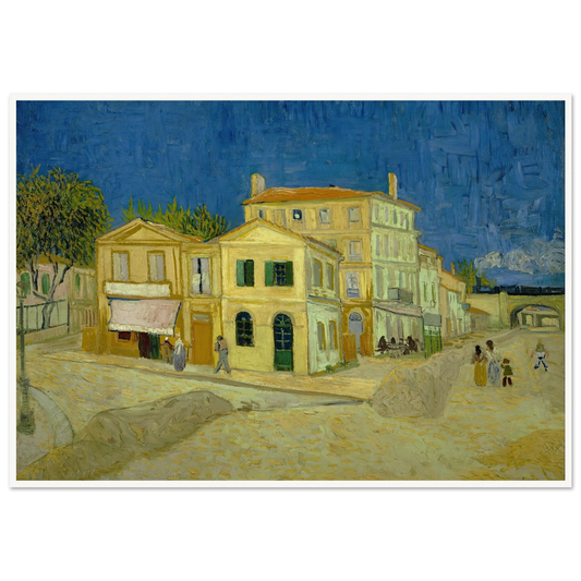 The yellow house (`The street’) Art Print | Vincent van Gogh - Framed Poster - 30x40 cm / 12x16″ - Black frame