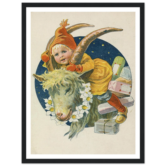The Yule Goat Delivery - Framed Poster - 30x40 cm / 12x16″ - Black frame
