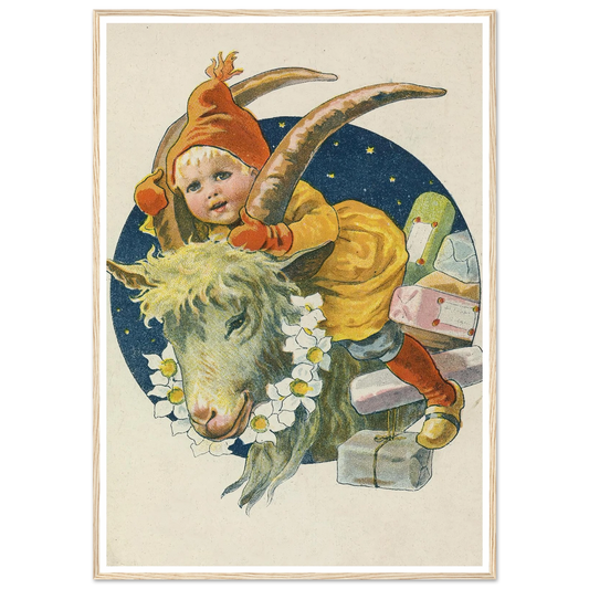 The Yule Goat Delivery - Framed Poster - 30x40 cm / 12x16″ - Black frame