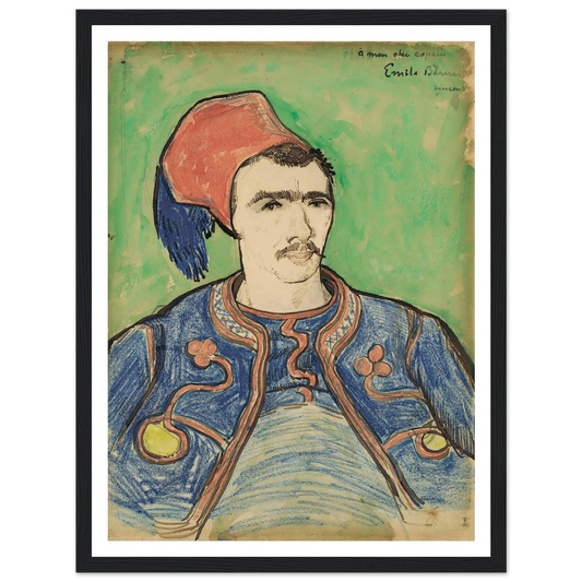 The Zouave (1888) Art Print | Vincent van Gogh - Framed Poster - 30x40 cm / 12x16″ - Black frame