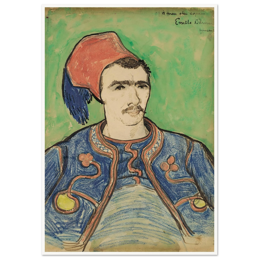 The Zouave (1888) Art Print | Vincent van Gogh - Framed Poster - 30x40 cm / 12x16″ - Black frame