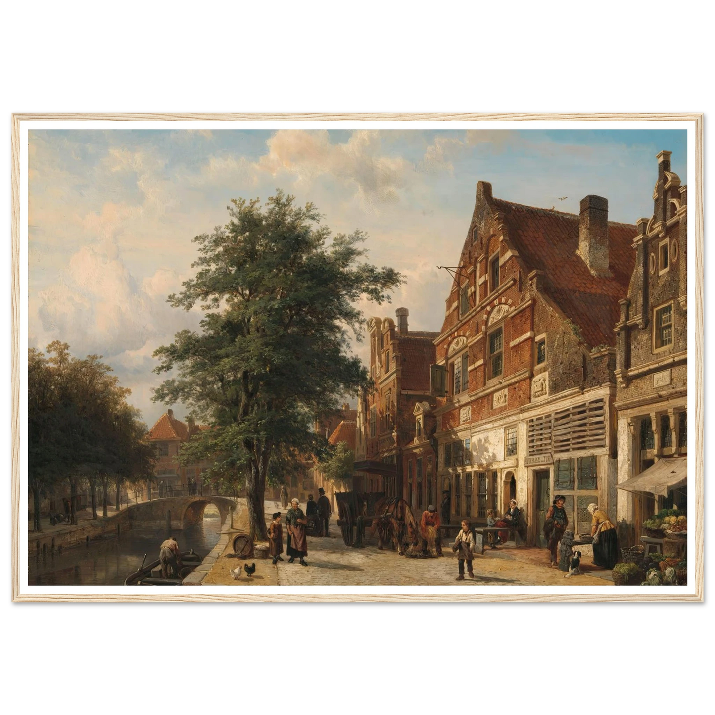 The Zuiderhavendijk, Enkhuizen (1868) Art Print | Cornelis Springer - Framed Poster - 30x40 cm / 12x16″ - Black frame