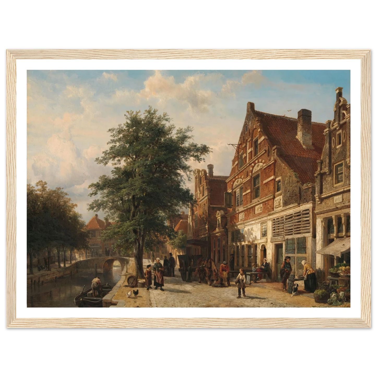 The Zuiderhavendijk, Enkhuizen (1868) Art Print | Cornelis Springer - Framed Poster - 30x40 cm / 12x16″ - Black frame