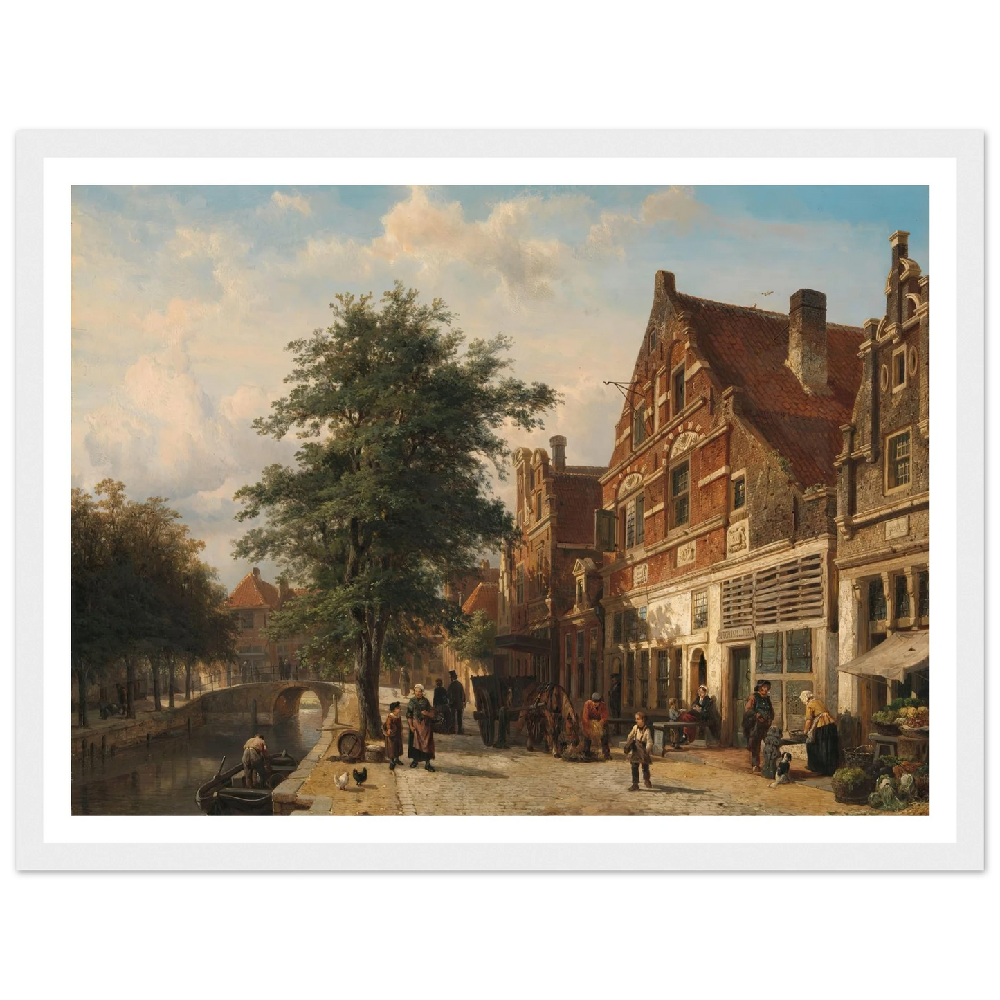 The Zuiderhavendijk, Enkhuizen (1868) Art Print | Cornelis Springer - Framed Poster - 30x40 cm / 12x16″ - Black frame