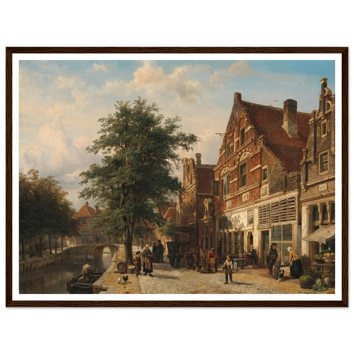 The Zuiderhavendijk, Enkhuizen (1868) Art Print | Cornelis Springer - Framed Poster - 30x40 cm / 12x16″ - Black frame