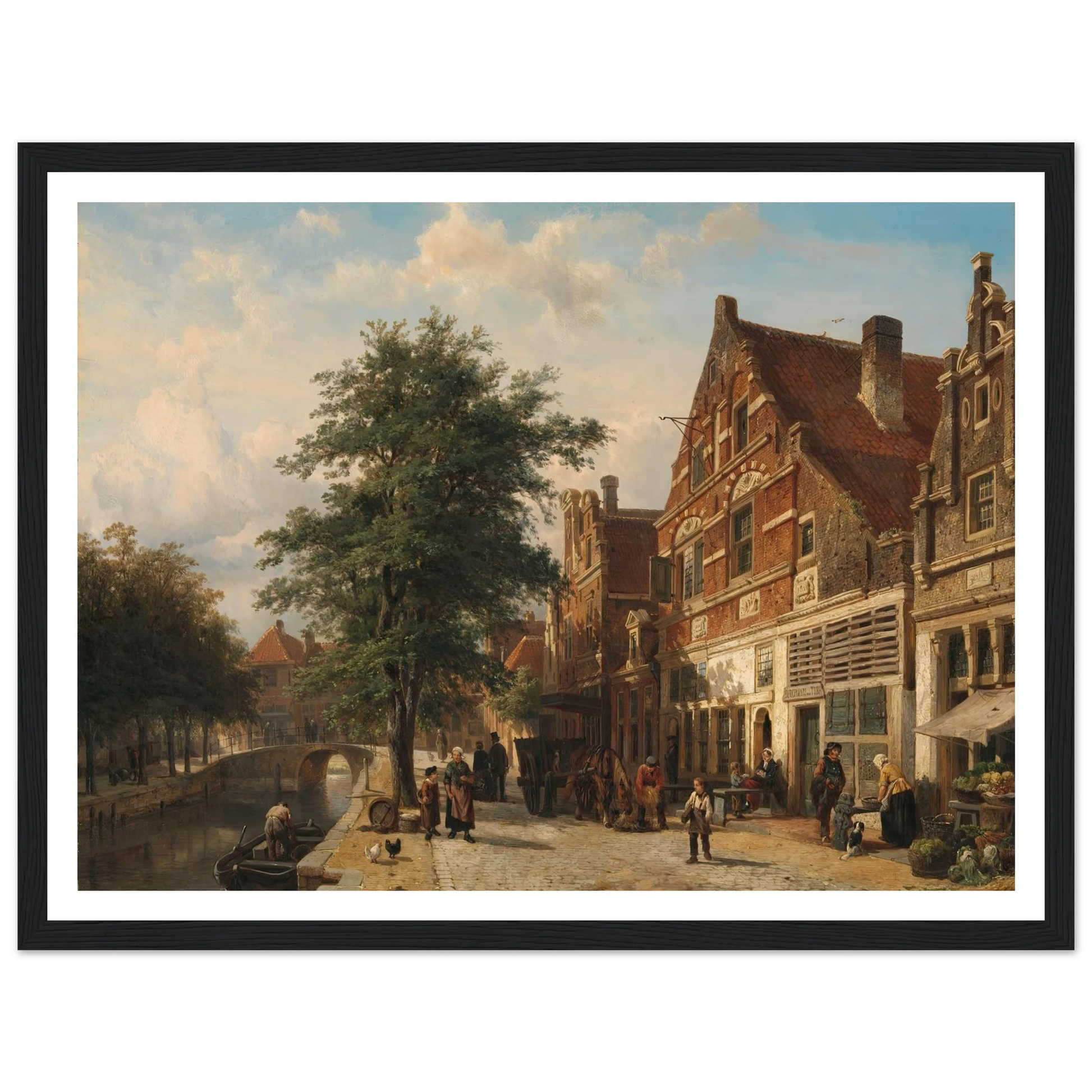 The Zuiderhavendijk, Enkhuizen (1868) Art Print | Cornelis Springer - Framed Poster - 30x40 cm / 12x16″ - Black frame