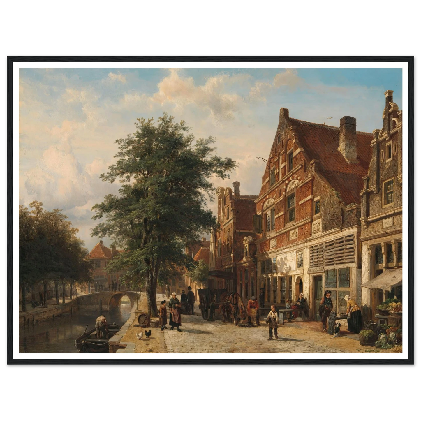 The Zuiderhavendijk, Enkhuizen (1868) Art Print | Cornelis Springer - Framed Poster - 30x40 cm / 12x16″ - Black frame