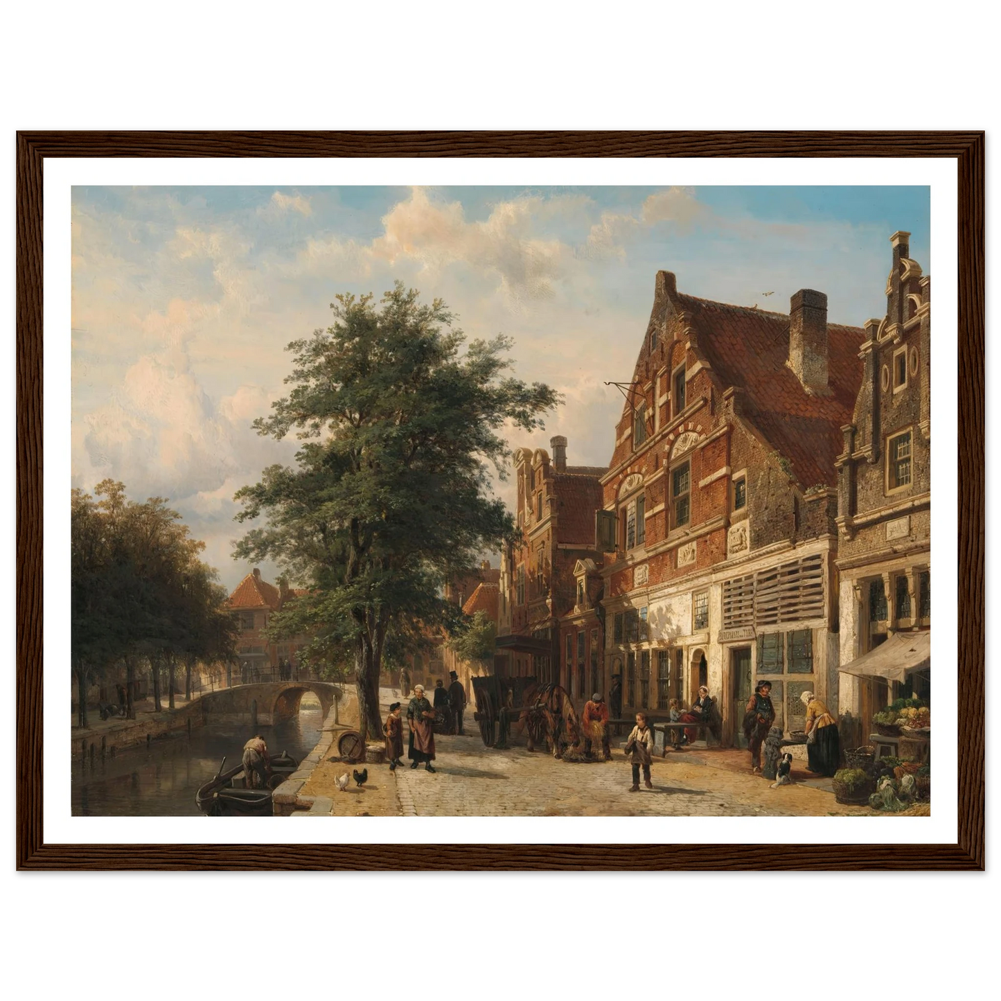 The Zuiderhavendijk, Enkhuizen (1868) Art Print | Cornelis Springer - Framed Poster - 30x40 cm / 12x16″ - Black frame