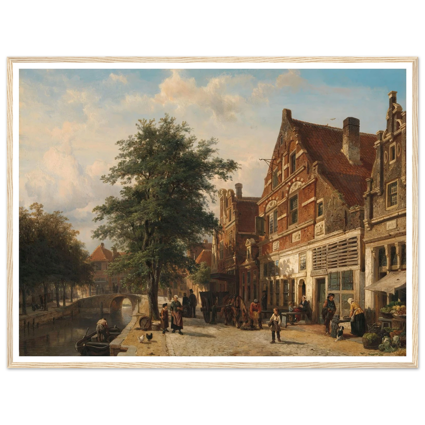 The Zuiderhavendijk, Enkhuizen (1868) Art Print | Cornelis Springer - Framed Poster - 30x40 cm / 12x16″ - Black frame