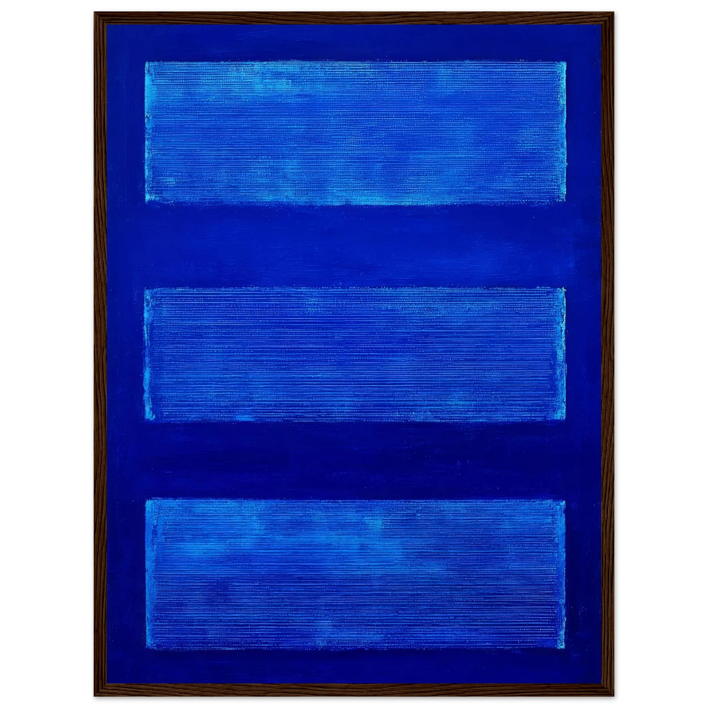 Three Blue Rectangles - Framed Poster - 30x40 cm / 12x16″ - Black frame