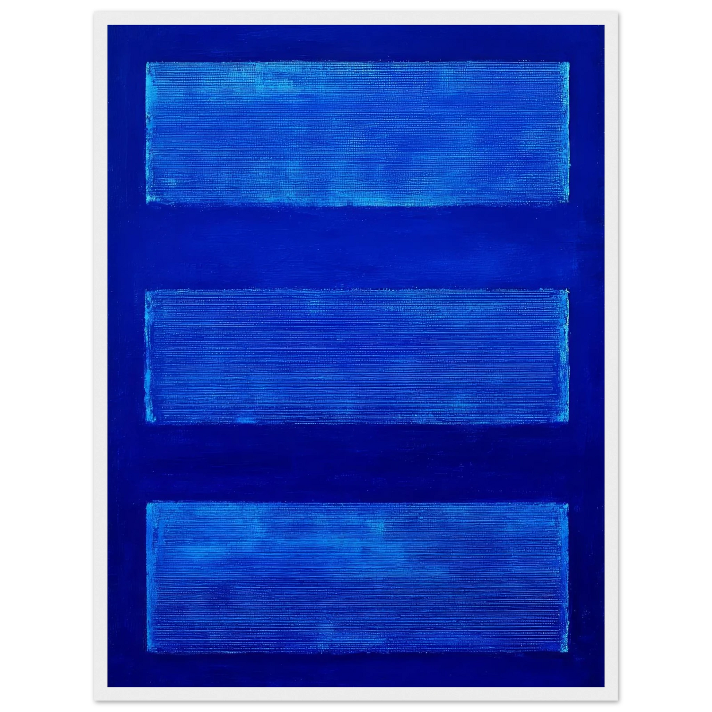 Three Blue Rectangles - Framed Poster - 30x40 cm / 12x16″ - Black frame