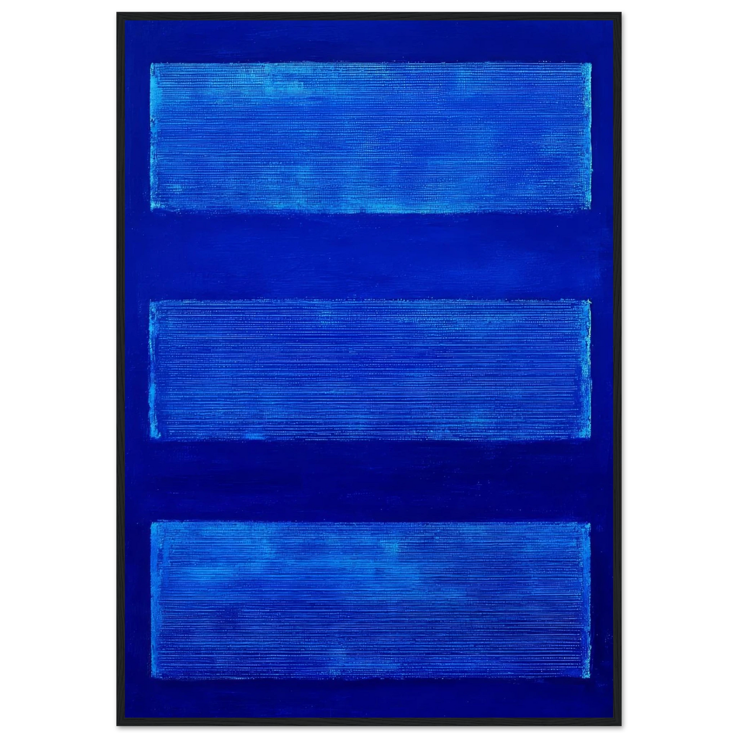 Three Blue Rectangles - Framed Poster - 30x40 cm / 12x16″ - Black frame