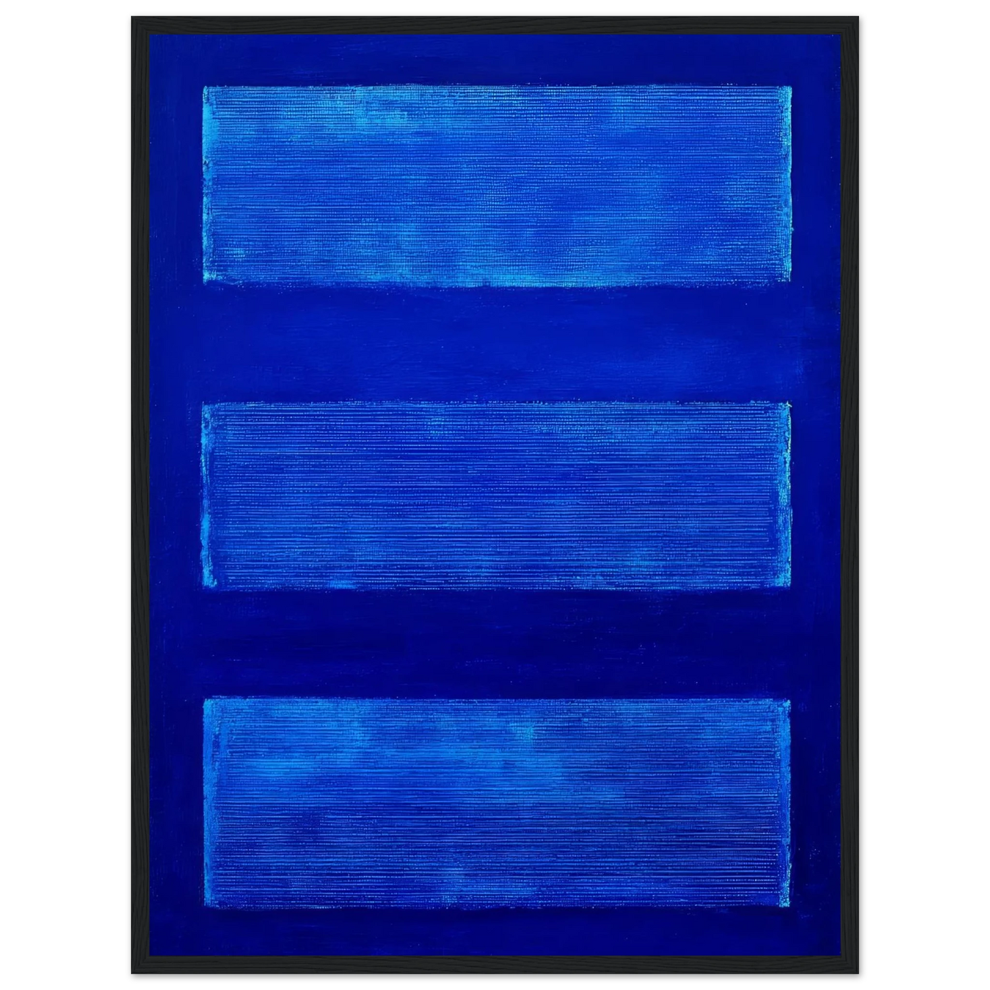 Three Blue Rectangles - Framed Poster - 30x40 cm / 12x16″ - Black frame