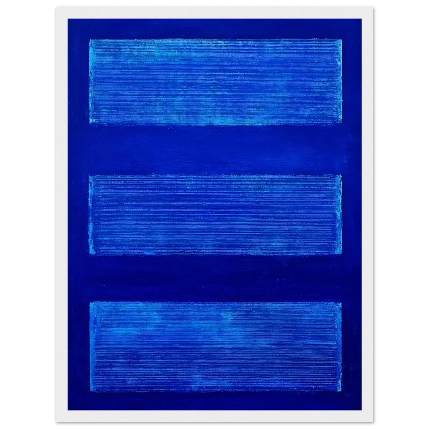 Three Blue Rectangles - Framed Poster - 30x40 cm / 12x16″ - Black frame