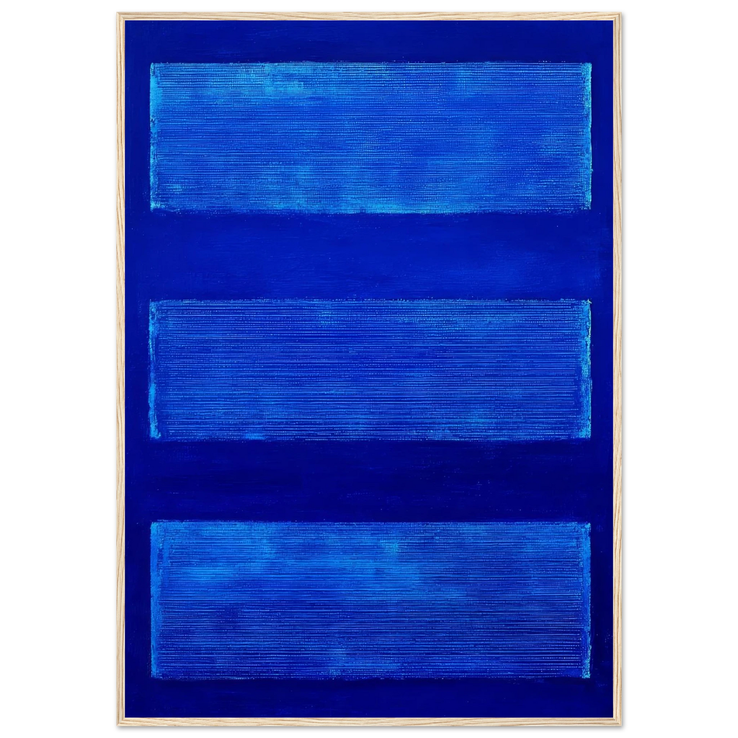 Three Blue Rectangles - Framed Poster - 30x40 cm / 12x16″ - Black frame