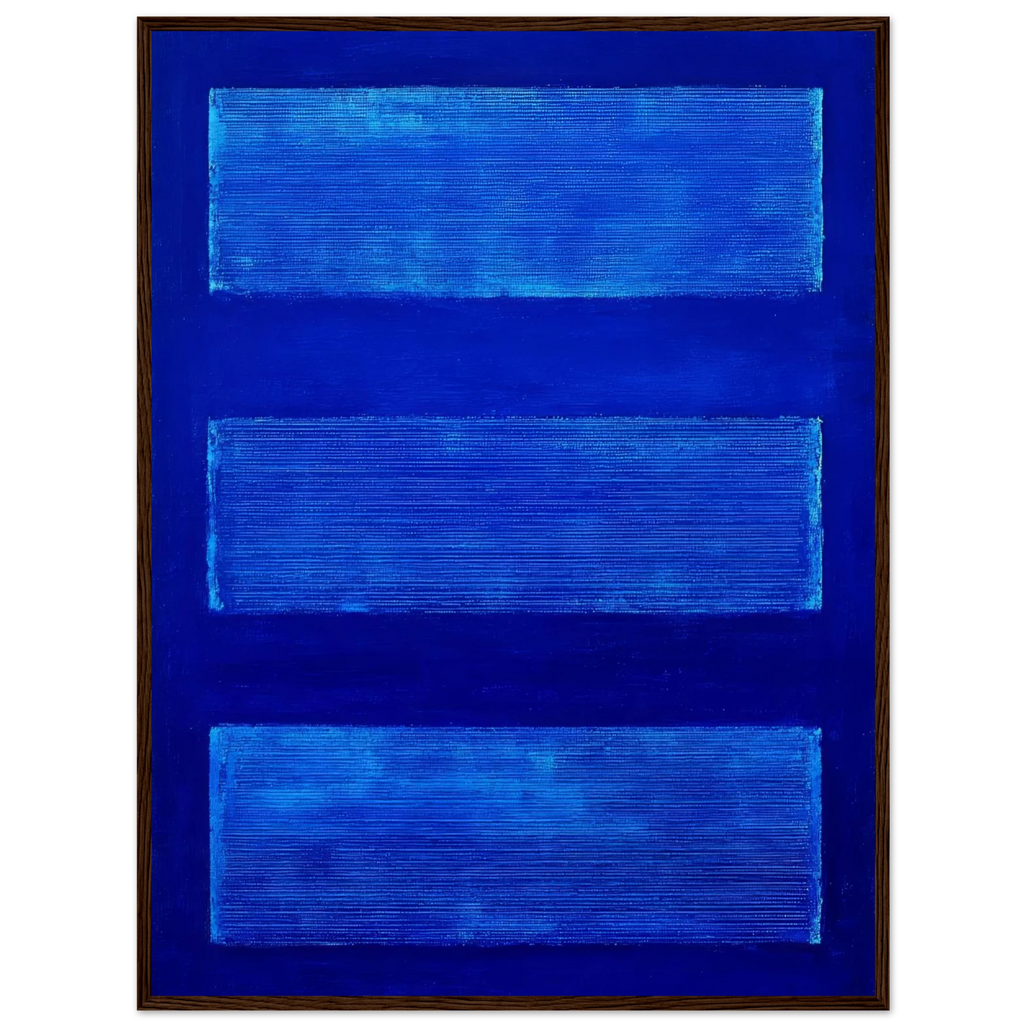 Three Blue Rectangles - Framed Poster - 30x40 cm / 12x16″ - Black frame