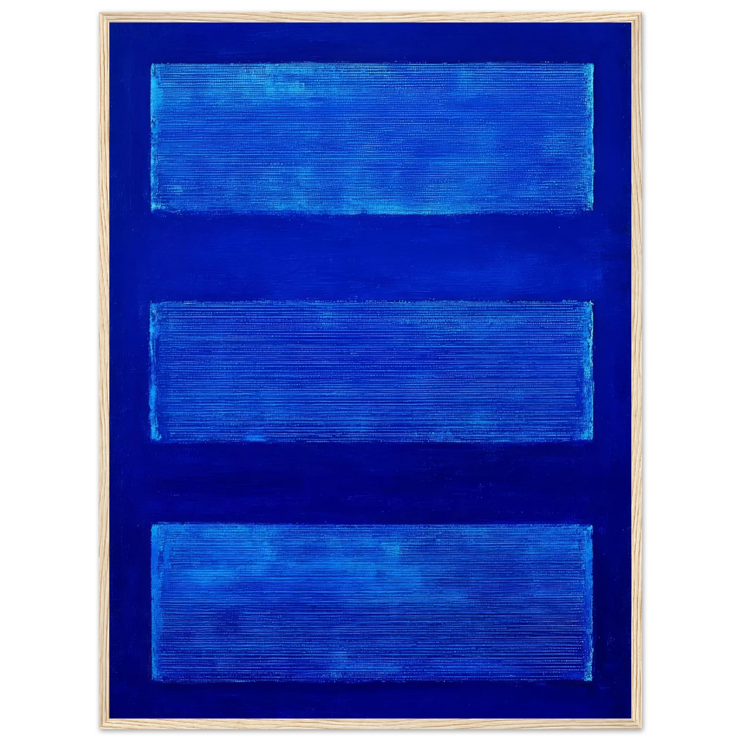 Three Blue Rectangles - Framed Poster - 30x40 cm / 12x16″ - Black frame