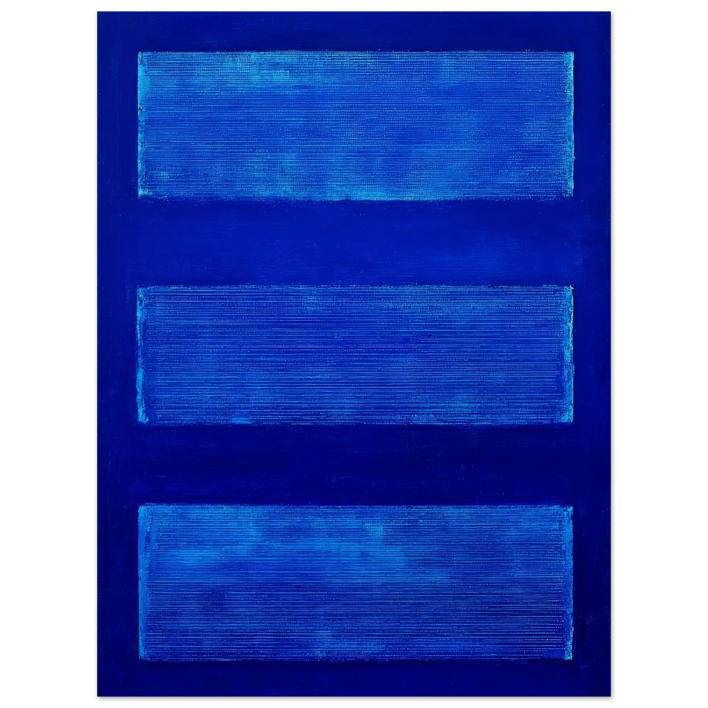 Three Blue Rectangles - Framed Poster - 30x40 cm / 12x16″ - Black frame