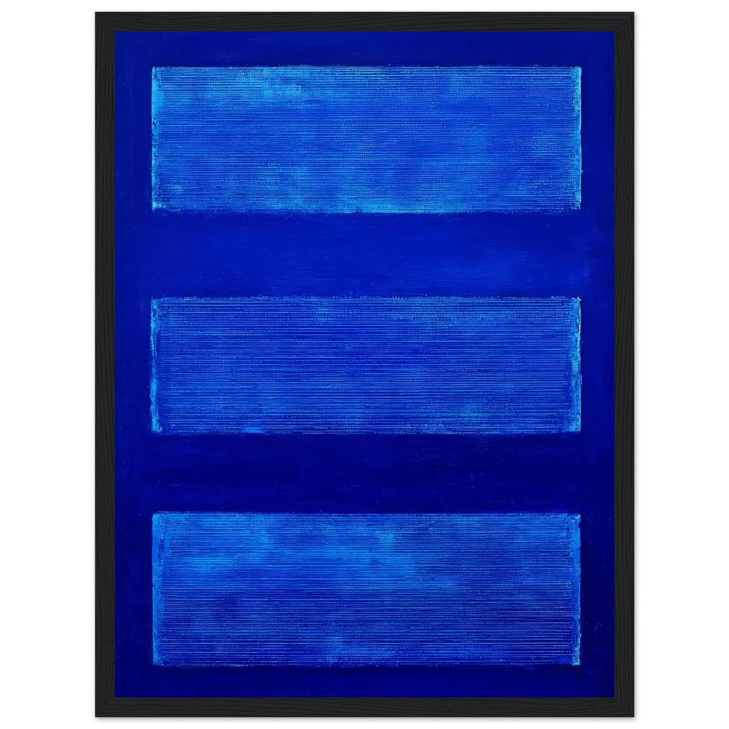 Three Blue Rectangles - Framed Poster - 30x40 cm / 12x16″ - Black frame