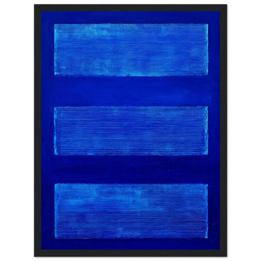 Three Blue Rectangles - Framed Poster - 30x40 cm / 12x16″ - Black frame