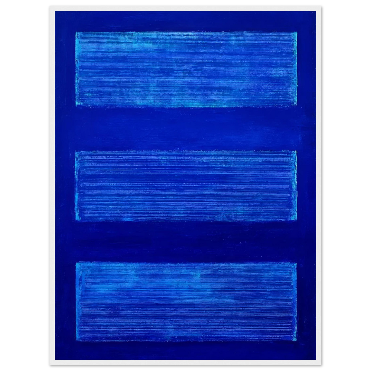 Three Blue Rectangles - Framed Poster - 30x40 cm / 12x16″ - Black frame