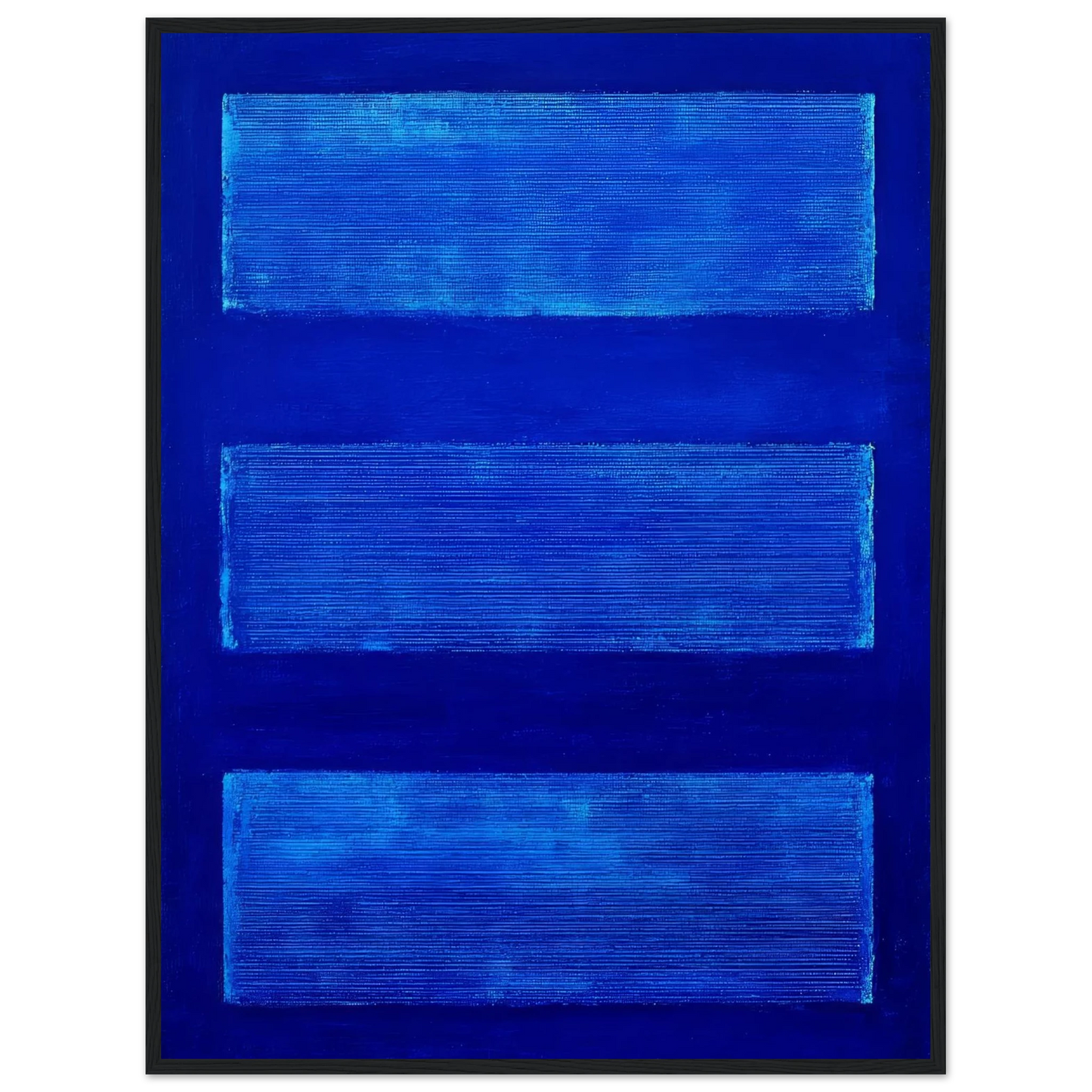 Three Blue Rectangles - Framed Poster - 30x40 cm / 12x16″ - Black frame