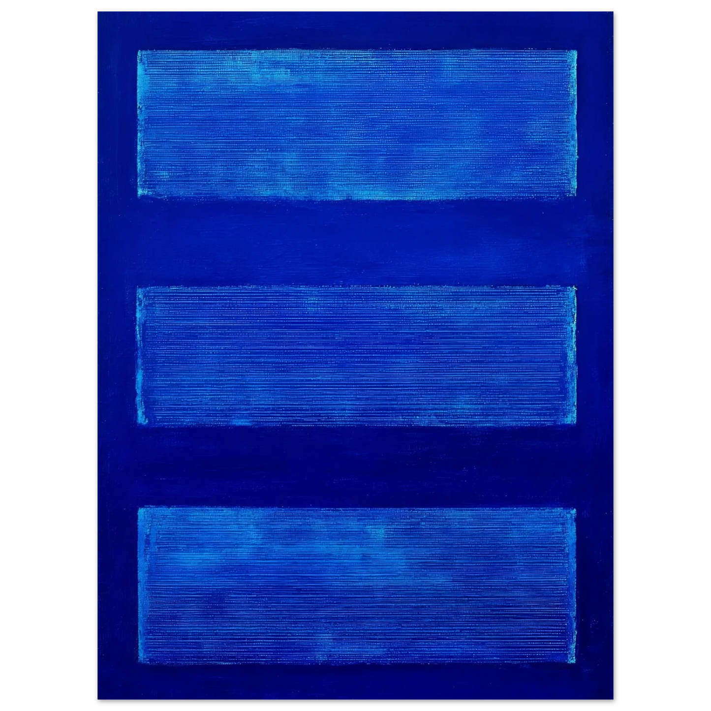 Three Blue Rectangles - Framed Poster - 30x40 cm / 12x16″ - Black frame