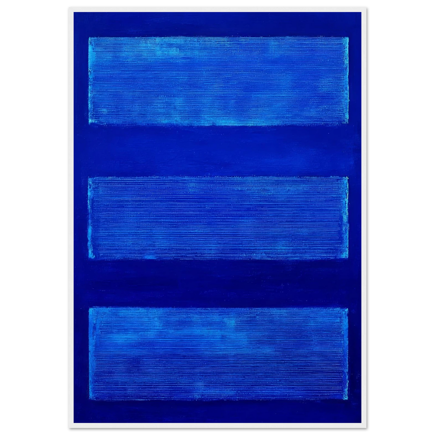 Three Blue Rectangles - Framed Poster - 30x40 cm / 12x16″ - Black frame