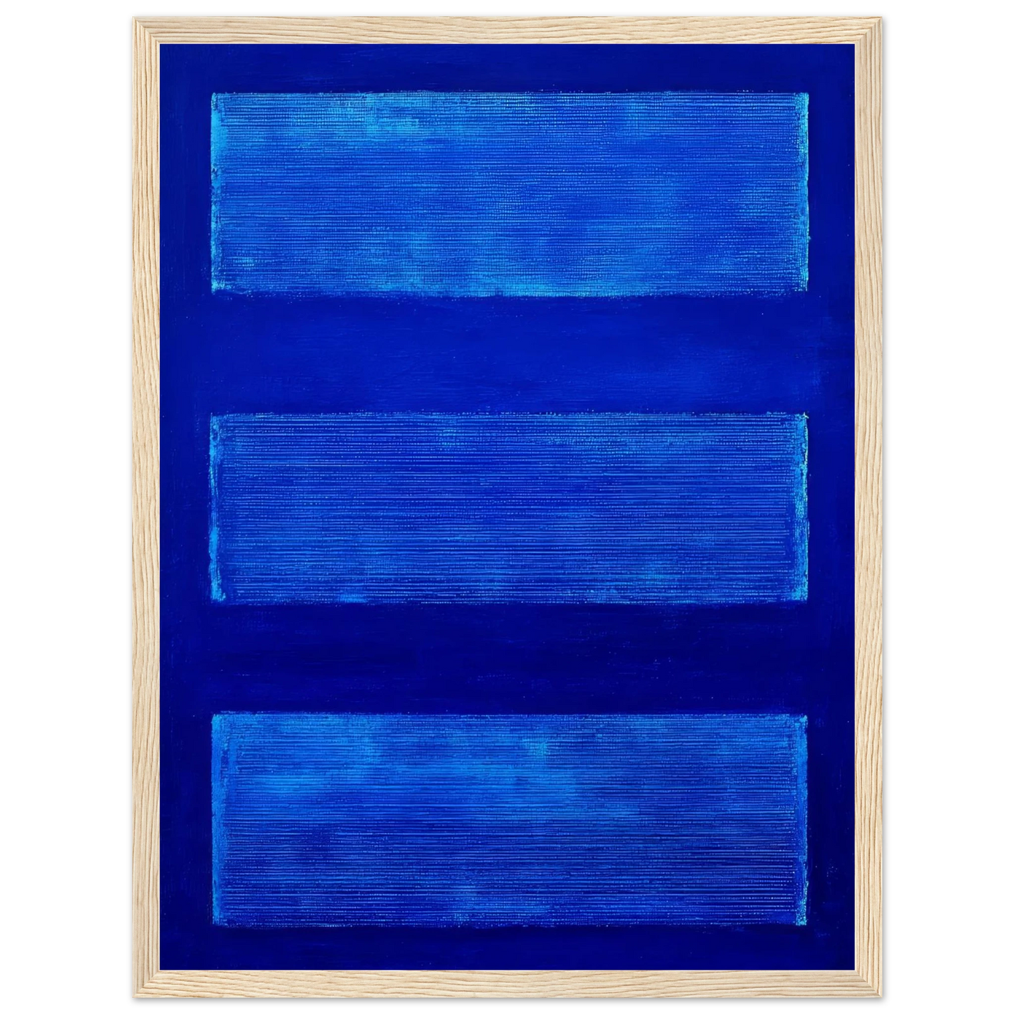 Three Blue Rectangles - Framed Poster - 30x40 cm / 12x16″ - Black frame