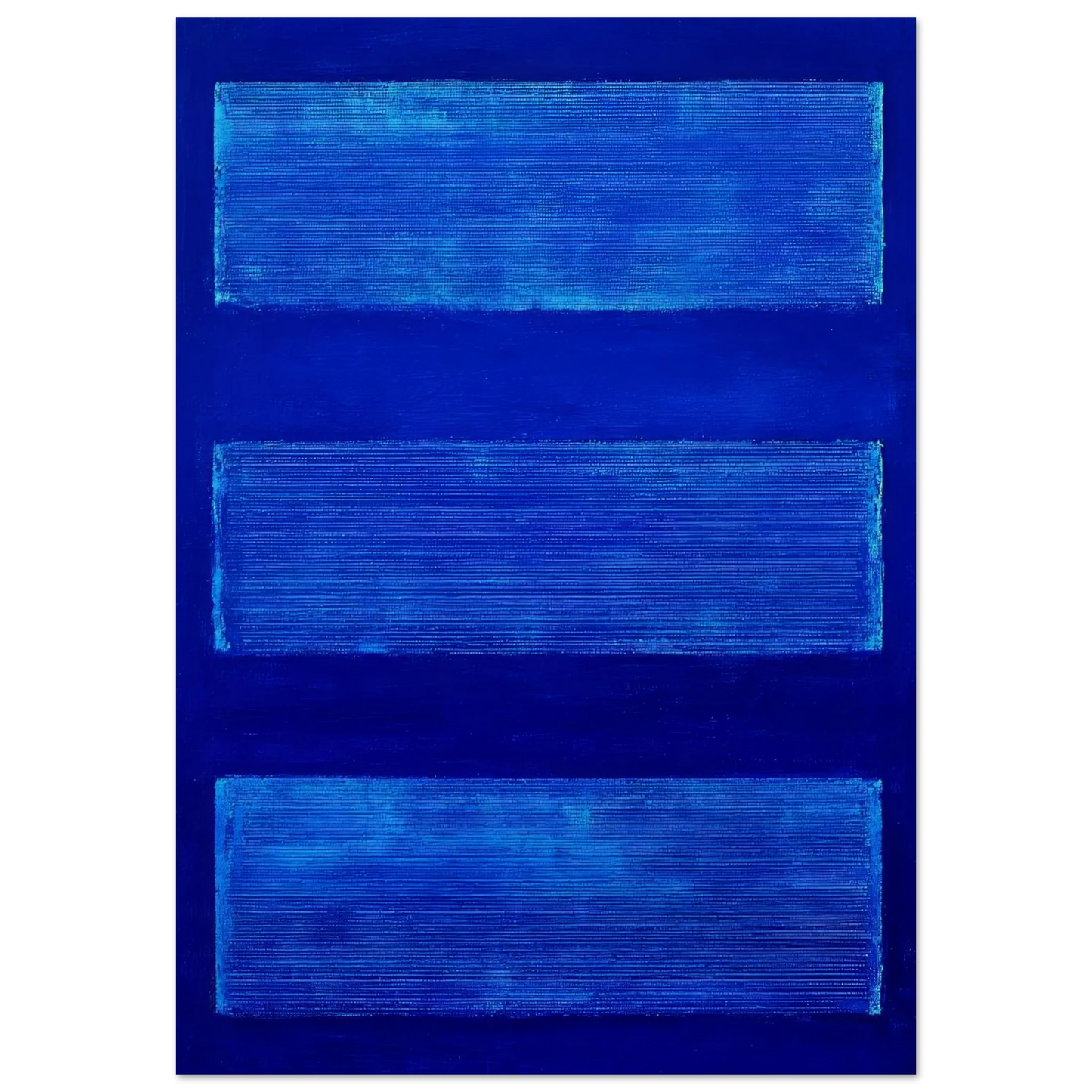 Three Blue Rectangles - Framed Poster - 30x40 cm / 12x16″ - Black frame