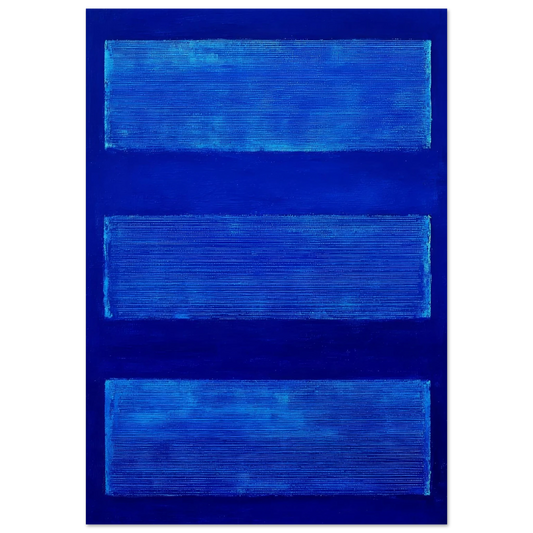 Three Blue Rectangles - Framed Poster - 30x40 cm / 12x16″ - Black frame