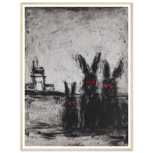 Three Etched Faces - Framed Poster - 30x40 cm / 12x16″ - Black frame