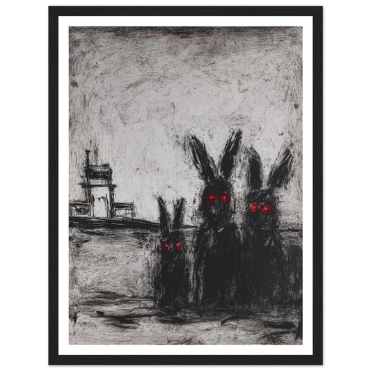 Three Etched Faces - Framed Poster - 30x40 cm / 12x16″ - Black frame