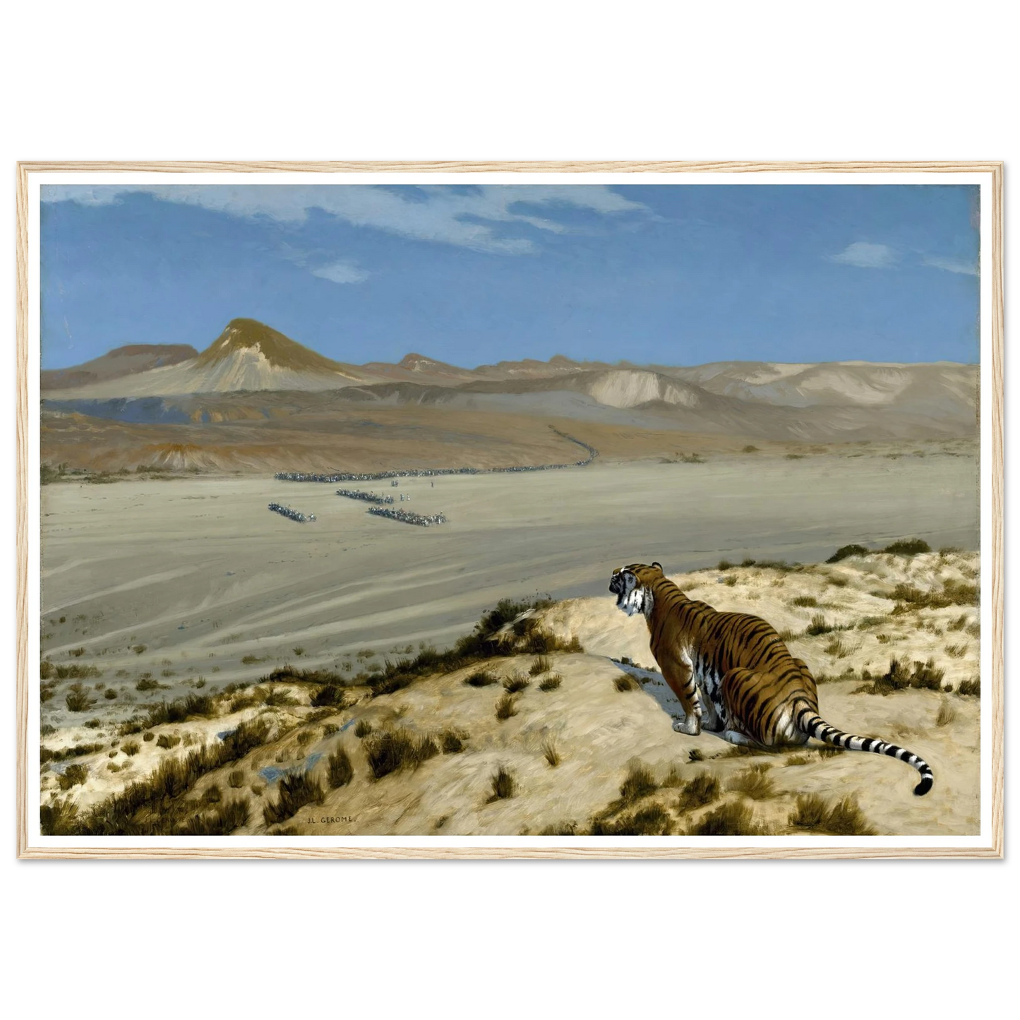 Tiger on the Watch (circa 1888) Art Print | Jean Leon Gerome - Framed Poster - 30x40 cm / 12x16″ - Black frame