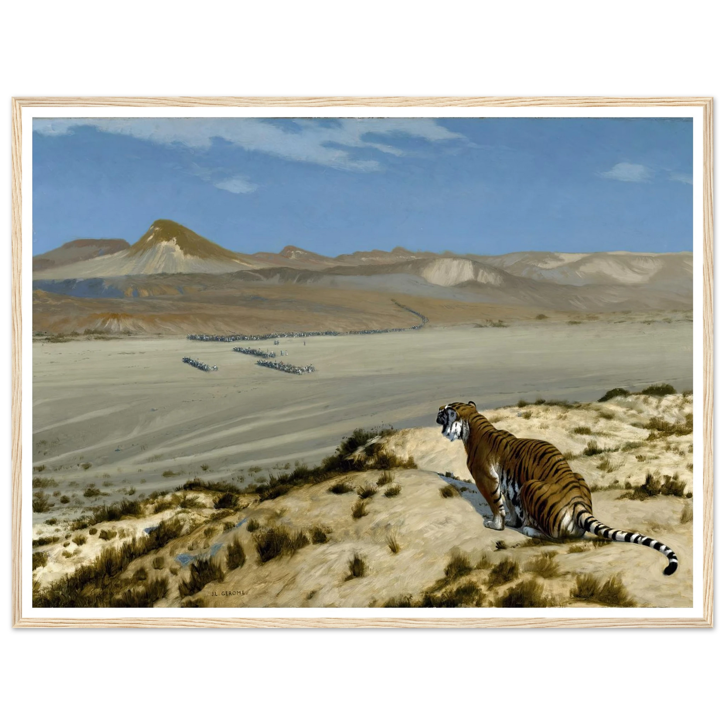 Tiger on the Watch (circa 1888) Art Print | Jean Leon Gerome - Framed Poster - 30x40 cm / 12x16″ - Black frame