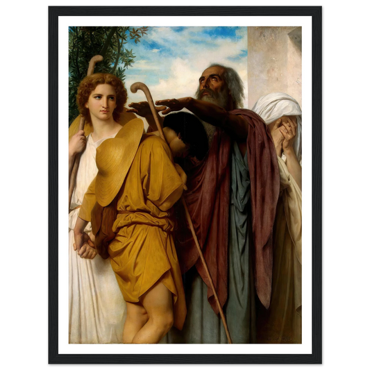 Tobias Saying Good-Bye To His Father (1860) Art Print | William Bouguereau - Framed Poster - 30x40 cm / 12x16″ - Black frame