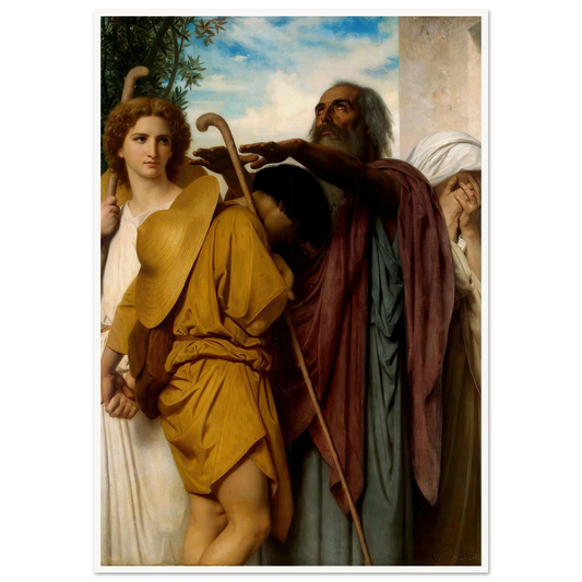 Tobias Saying Good-Bye To His Father (1860) Art Print | William Bouguereau - Framed Poster - 30x40 cm / 12x16″ - Black frame