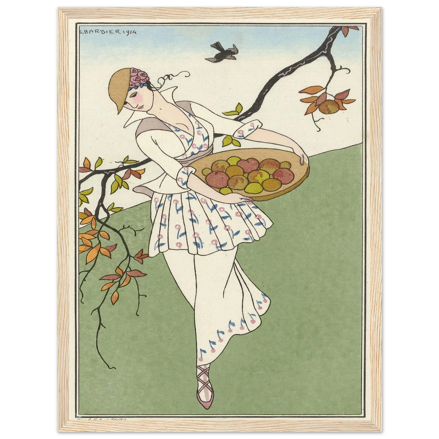 Toilette de taffetas (1914) Art Print | George Barbier - Framed Poster - 30x40 cm / 12x16″ - Black frame