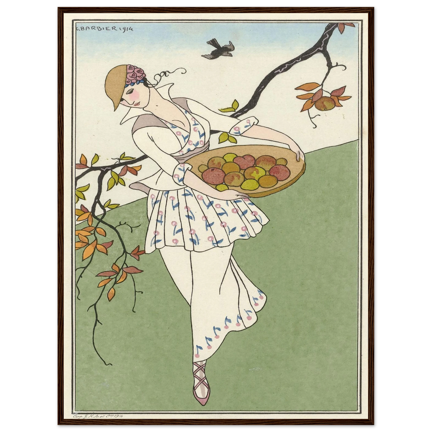 Toilette de taffetas (1914) Art Print | George Barbier - Framed Poster - 30x40 cm / 12x16″ - Black frame
