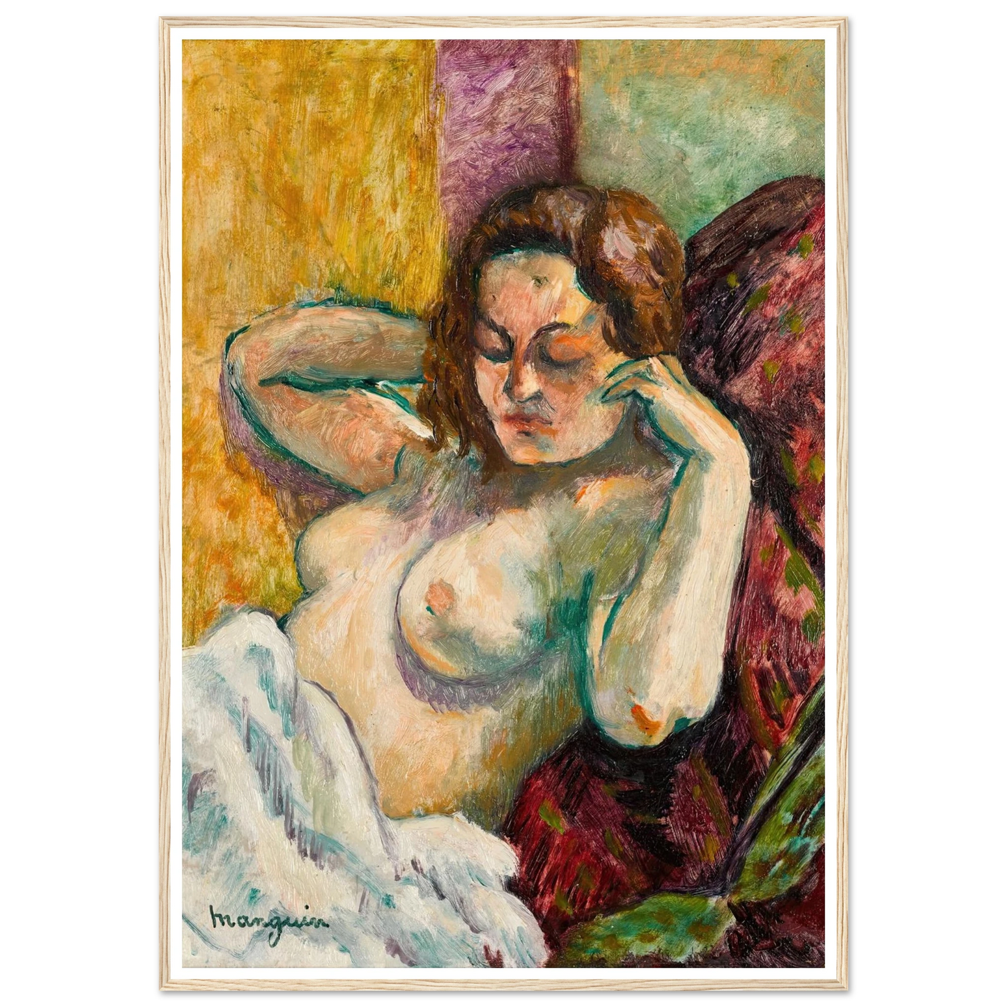 Torse de Vanina (1945) Art Print | Henri Manguin - Framed Poster - 30x40 cm / 12x16″ - Black frame