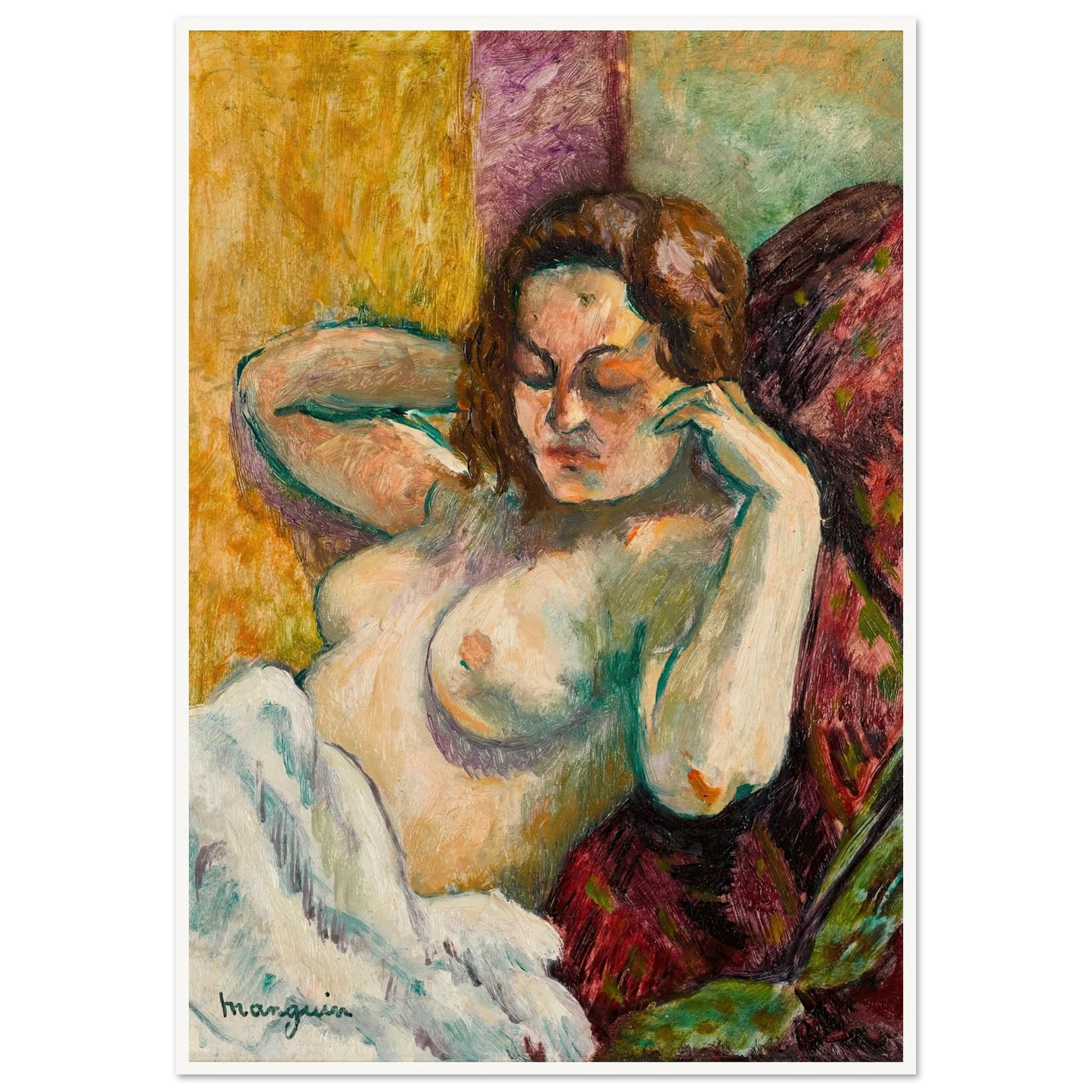 Torse de Vanina (1945) Art Print | Henri Manguin - Framed Poster - 30x40 cm / 12x16″ - Black frame