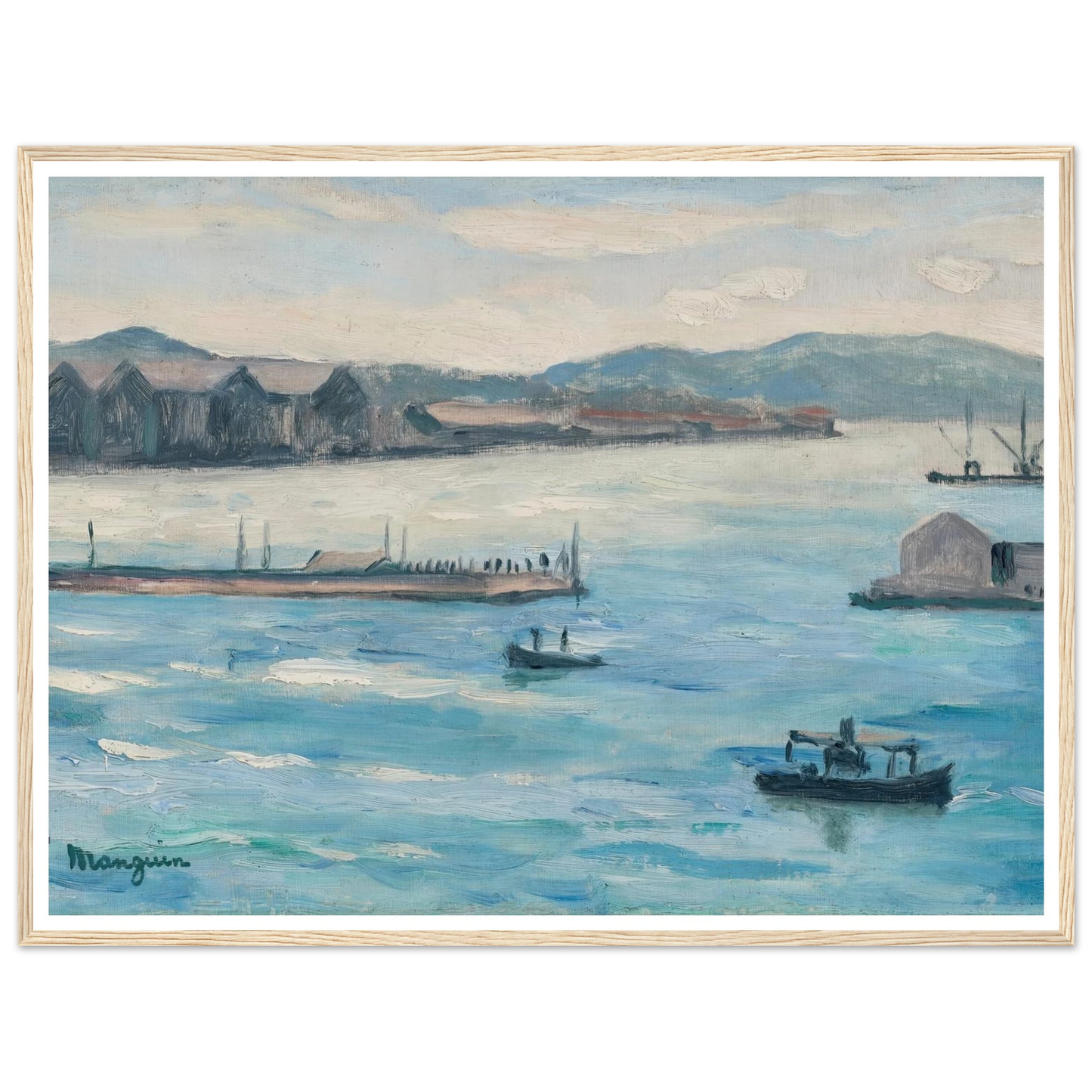 Toulon, l’entrée de la Rade (1926-1927) Art Print | Henri Manguin - Framed Poster - 30x40 cm / 12x16″ - Black frame