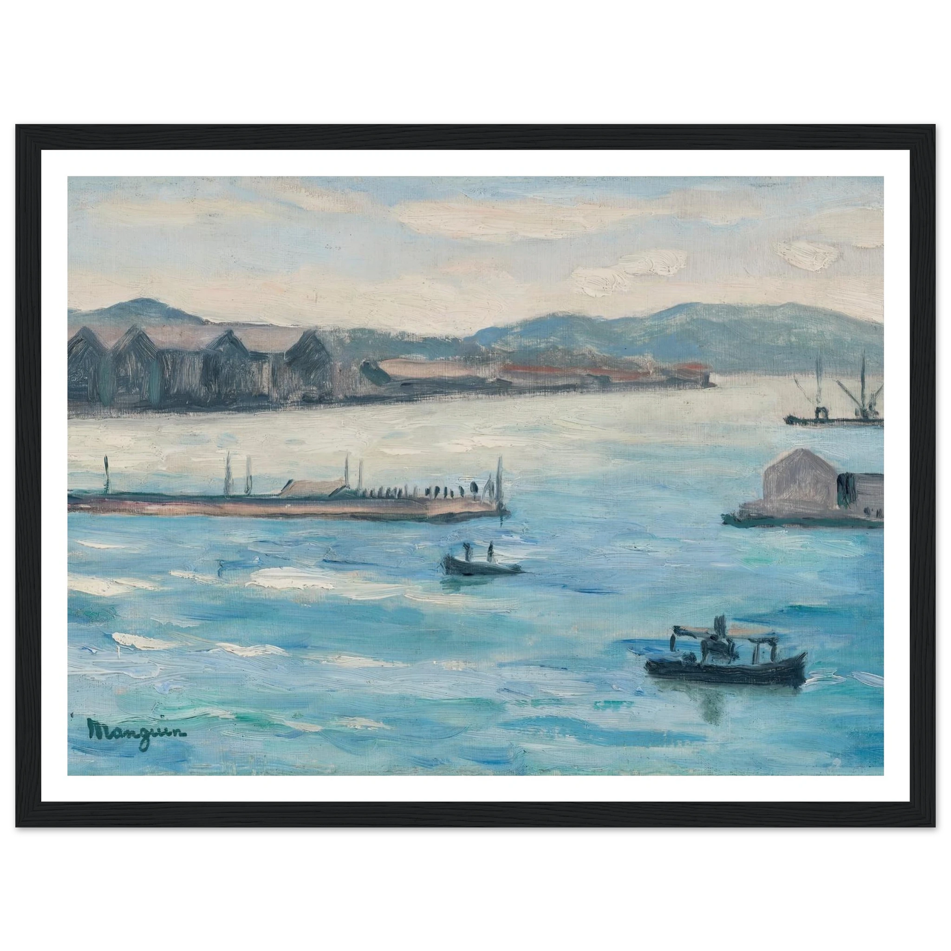 Toulon, l’entrée de la Rade (1926-1927) Art Print | Henri Manguin - Framed Poster - 30x40 cm / 12x16″ - Black frame