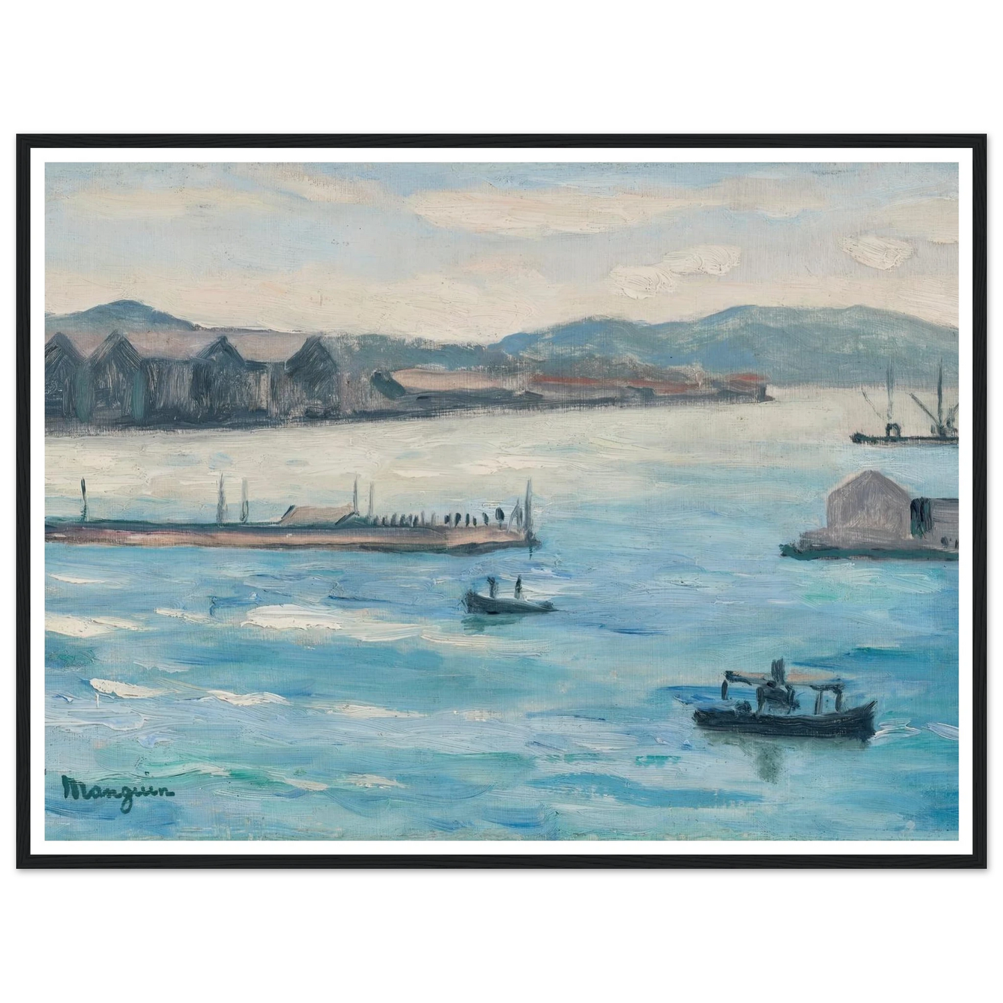 Toulon, l’entrée de la Rade (1926-1927) Art Print | Henri Manguin - Framed Poster - 30x40 cm / 12x16″ - Black frame