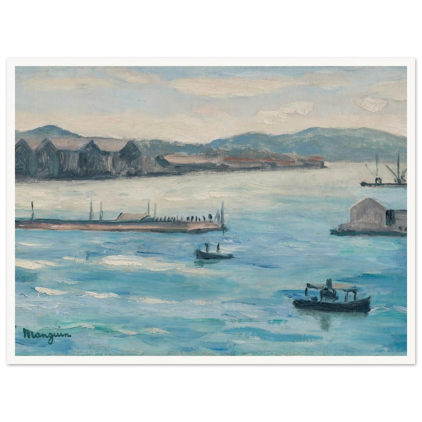 Toulon, l’entrée de la Rade (1926-1927) Art Print | Henri Manguin - Framed Poster - 30x40 cm / 12x16″ - Black frame