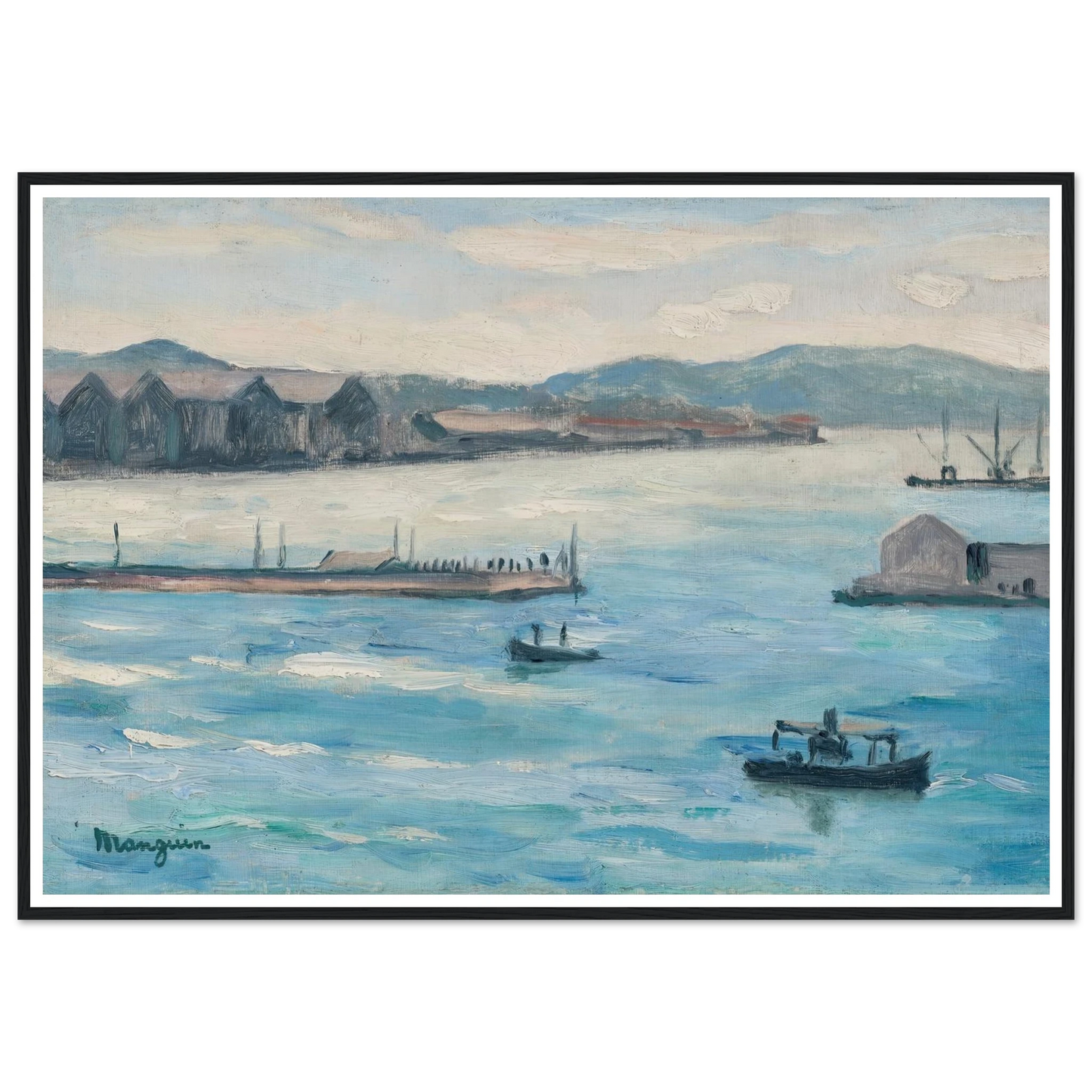 Toulon, l’entrée de la Rade (1926-1927) Art Print | Henri Manguin - Framed Poster - 30x40 cm / 12x16″ - Black frame