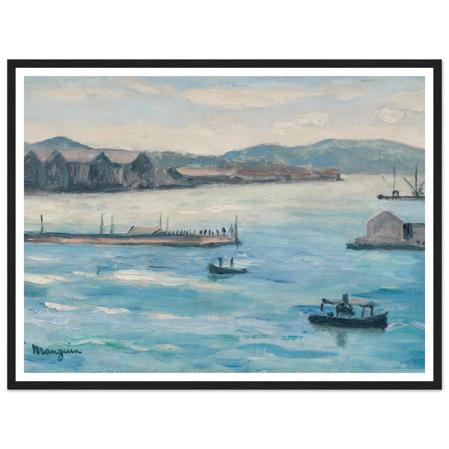 Toulon, l’entrée de la Rade (1926-1927) Art Print | Henri Manguin - Framed Poster - 30x40 cm / 12x16″ - Black frame